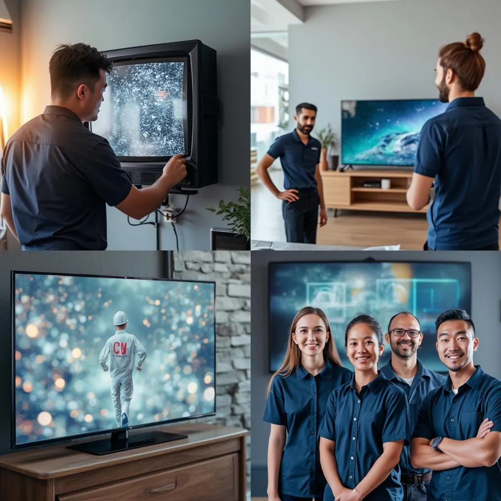 Koláž zobrazujúca vývoj firmy TV Expert SK