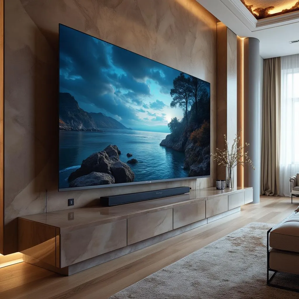 Inštalácia QLED Smart TV v modernej obývačke